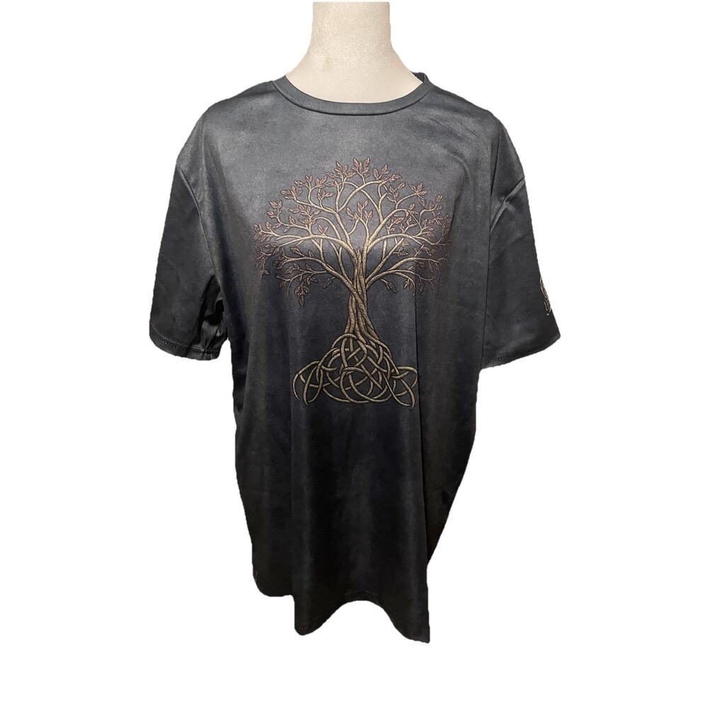 Women’s Grey Size XL Tree Of Life Celtic Tree Short Sleeved Shirt